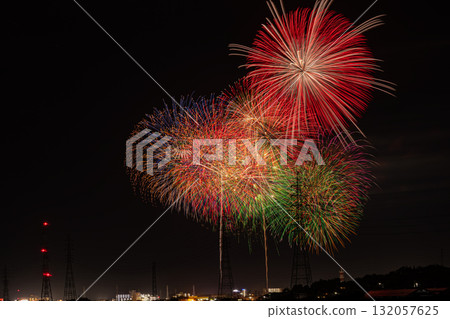 Scenes from the Atsumi Peninsula Fireworks Festival in Tahara City (Aichi Prefecture) 132057625