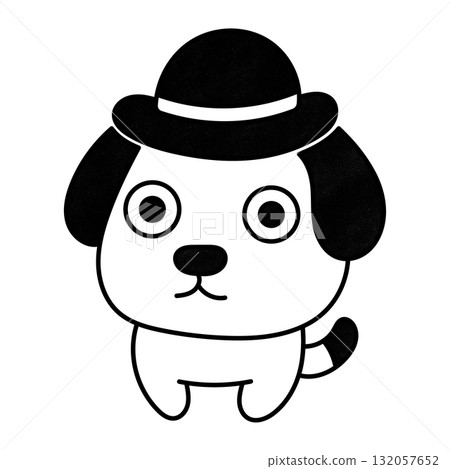 一隻戴著帽子直視前方的狗 132057652