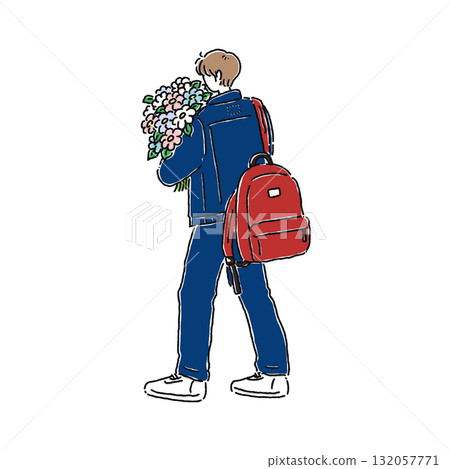 拿著花束的人/顏色 拿著花束的人/顏色 132057771