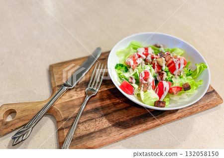 Cafe-style Caesar salad Cafe-style Caesar salad 132058150