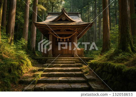 森林裡的神社 132058653