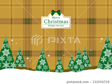 格子聖誕背景材料 132058729