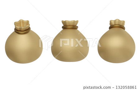 cartoon style gold money sack 3D graphic cartoon style gold money sack 3D graphic 132058861
