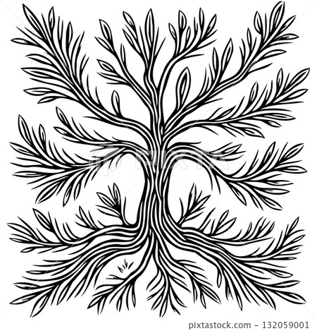 Intricate Tree of Life Illustration: A Symbol of Growth, Connection, and Nature Intricate Tree of Life Illustration: A Symbol of Growth, Connection, and Nature 132059001