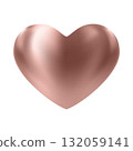 Bronze glossy 3d heart. Luxury realistic heart balloon. 132059141