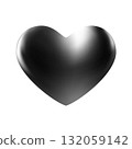 Black glossy 3d heart. Luxury realistic heart balloon. 132059142
