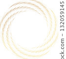 Gold Halftone round frame. Golden luxury Halftone twisted circle 132059145