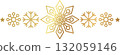 Gold snowflake border. Winter Christmas design decoration. 132059146