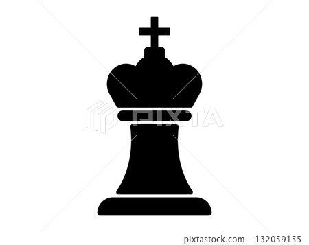單調的國際象棋王圖標 單調的國際象棋王圖標 132059155