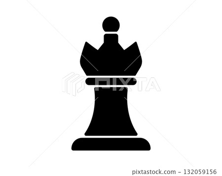 Monotone Queen Chess Piece Icon Monotone Queen Chess Piece Icon 132059156