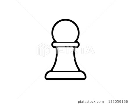 Chess piece pawn icon monochrome 132059166