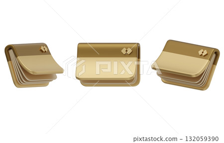 cartoon style gold bankbook 3D graphic 132059390