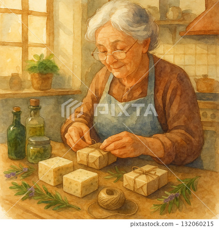 溫暖午後氣息的手工水彩畫 132060215