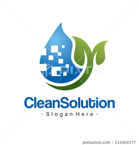Digital Eco Water Technology Logo Template Design. Aqua sign, pure water icon symbol. Vector illustration isolated Digital Eco Water Technology Logo Template Design. Aqua sign, pure water icon symbol. Vector illustration isolated 132060377