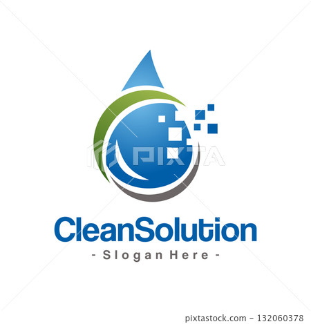 Digital Eco Water Technology Logo Template Design. Aqua sign, pure water icon symbol. Vector illustration isolated Digital Eco Water Technology Logo Template Design. Aqua sign, pure water icon symbol. Vector illustration isolated 132060378