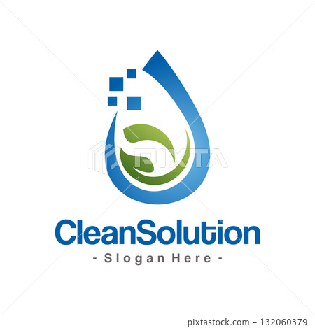 Digital Eco Water Technology Logo Template Design. Aqua sign, pure water icon symbol. Vector illustration isolated Digital Eco Water Technology Logo Template Design. Aqua sign, pure water icon symbol. Vector illustration isolated 132060379