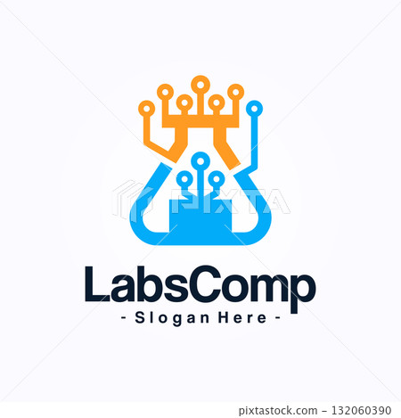Modern tech lab icon vector. Laboratory logo design template. 132060390