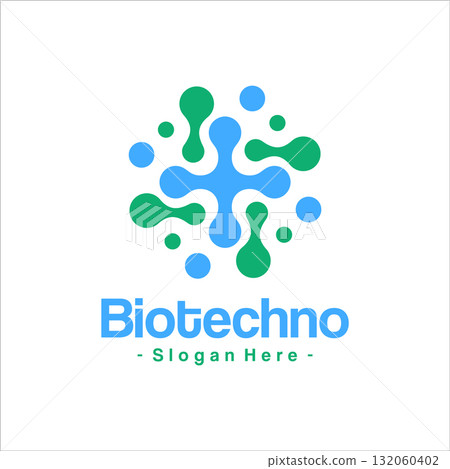 Abstract geometric molecule icon vector. Science logo, dotted concept. 132060402