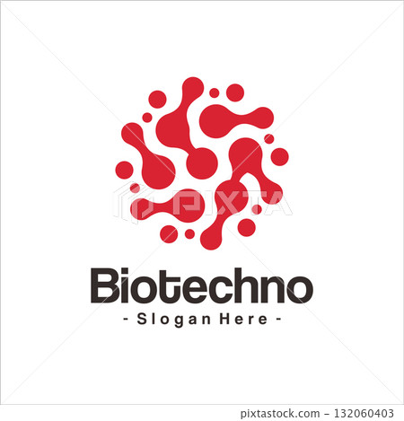 Abstract geometric molecule icon vector. Science logo, dotted concept. 132060403