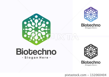 Abstract geometric molecule icon vector. Science logo, dotted concept. 132060404