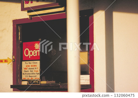 A bit of old California scenery: Motel reception A bit of old California scenery: Motel reception 132060475