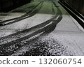 雪落在路上，車轍 132060754