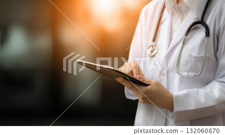 a portrait of a doctor with white coat 132060870