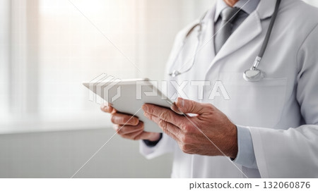a portrait of a doctor with white coat 132060876