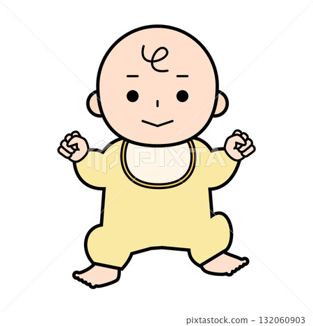 Full-body illustration of a happy baby 132060903