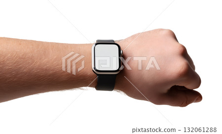 Smartwatch on wrist isolated on white background Smartwatch on wrist isolated on white background 132061288