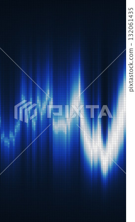 Abstract glowing blue digital wave pattern with illuminated pixel-like textures on dark background Abstract glowing blue digital wave pattern with illuminated pixel-like textures on dark background 132061435