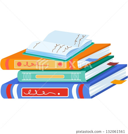Book stack vector library or school education icon Book stack vector library or school education icon 132061561