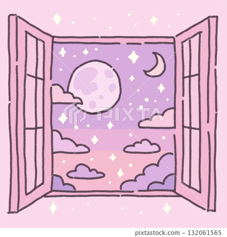 A dreamy and cute fantasy world from the window A dreamy and cute fantasy world from the window 132061565