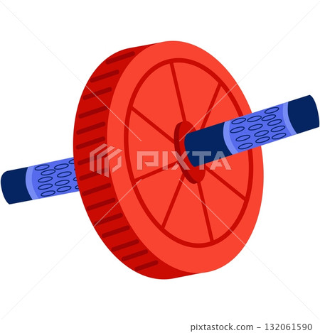 Gym wheel icon fitness sport roll equipment vector 132061590