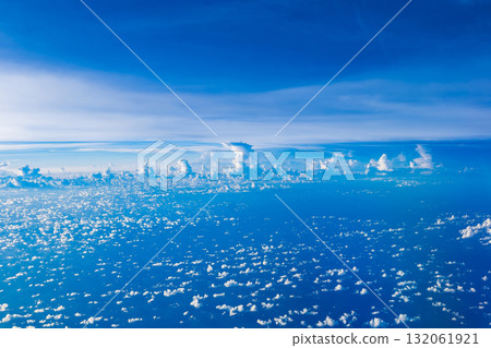 Clouds, sky, and sea of clouds image: Aerial view from 10,000 meters above sea level 132061921