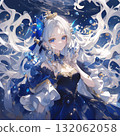 戴著藍色寶石的公主 132062058
