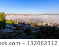 Fog Over River at Sunrise Nizhny Novgorod 132062312