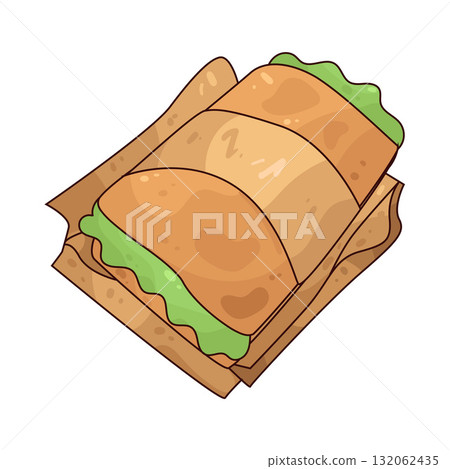 illustration of Sandwich Wrap Package 132062435