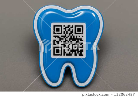 Blue tooth-shaped QR code design for dental marketing and promotional purposes Blue tooth-shaped QR code design for dental marketing and promotional purposes 132062487