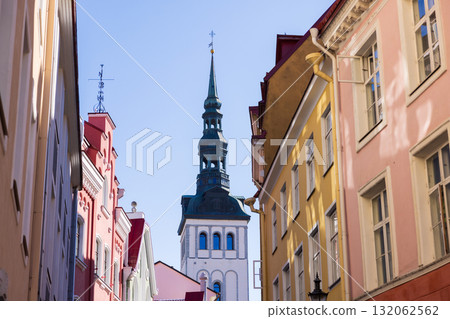 View of the historic center of Tallinn, the capital of Estonia, one of the Baltic states 132062562