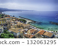 Aerial bird-view of Pizzo Calabro coastline, Italy 132063295