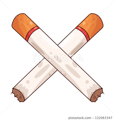 illustration of Cigarette Crossed illustration of Cigarette Crossed 132063347