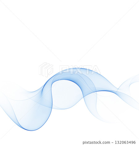 Gentle blue smoke wave in an arch shape on a clean white background. Eps 10 132063496