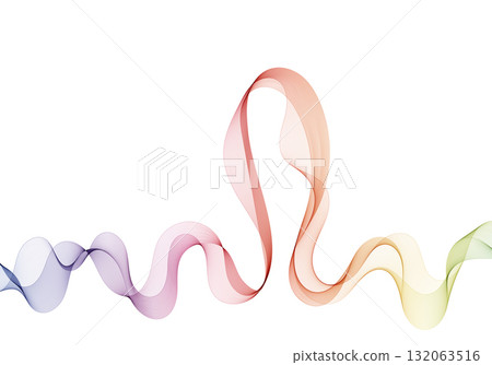 Rainbow ribbon of abstract waves with a large vertical bend on white. Eps 10 132063516
