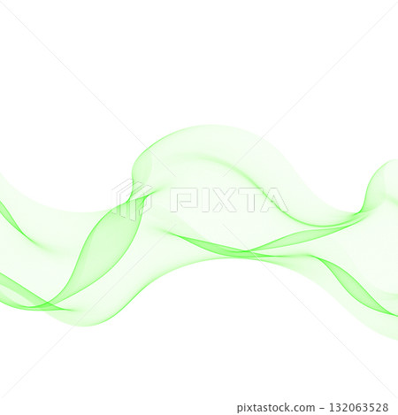Wide bright green wavy line with a transparent, airy shape. Eps 10 132063528