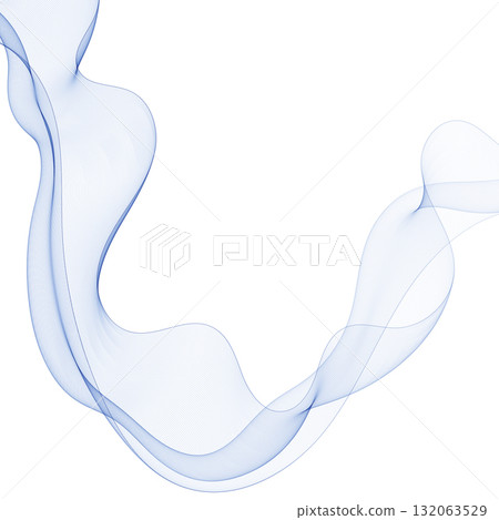 Gentle blue ribbon of wavy abstract shape on white. Eps 10 132063529