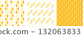Deformed yellow and orange wheat ear pattern set 132063833