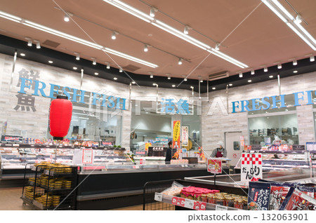 October: Fresh fish section 132063901
