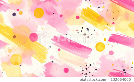 水彩粉紅色和黃色油漆圖案，抽象的背景 132064000