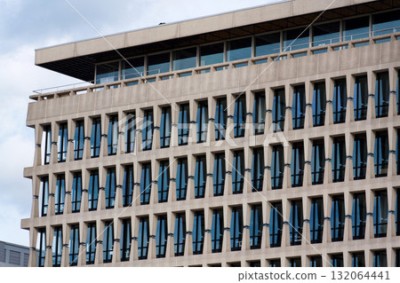 Former Banque Lambert by architect Gordon Bunshaft modernist building architectural detail, ING Marnix, Group Dutch multinational banking and financial services headquarters in Brussels, Belgium Former Banque Lambert by architect Gordon Bunshaft modernist building architectural detail, ING Marnix, Group Dutch multinational banking and financial services headquarters in Brussels, Belgium 132064441